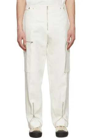 Jil Sander White Linen Cargo Pants