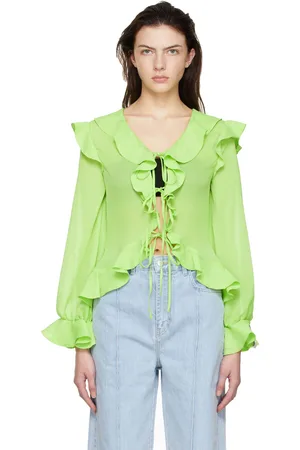 Rokh Green Polyester Blouse