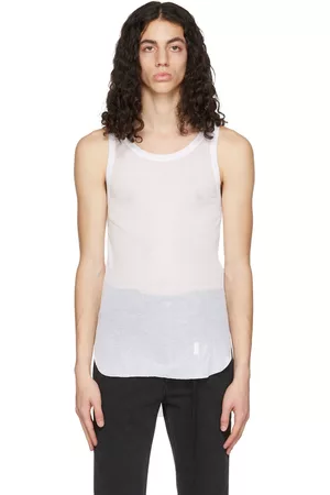 ANN DEMEULEMEESTER Men Tank Tops - White Dirk Tank Top