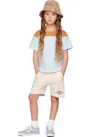 Wynken Kids Blue & Beige Panel Shorts