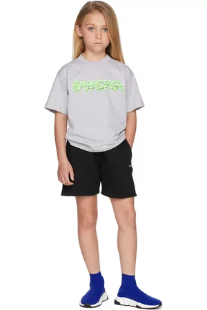 Balenciaga Kids Grey & Green Slime T-Shirt