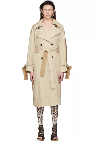 Acne Studios Women Coats - Beige Organic Cotton Coat