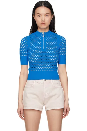 Stella McCartney Blue Viscose Zip Sweater