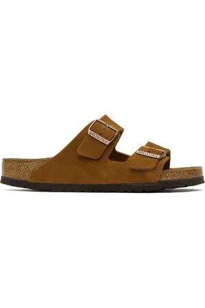 Birkenstock Tan Suede Soft Footbed Arizona Sandals