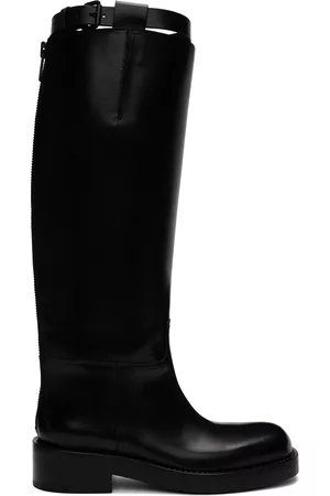 ANN DEMEULEMEESTER Men Boots - Black Stan Riding Boots
