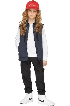 Stone Island Kids Navy Hooded Vest