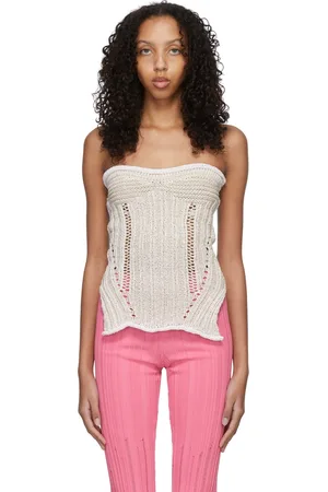 Marco Rambaldi White & Beige Cotton Tank Top