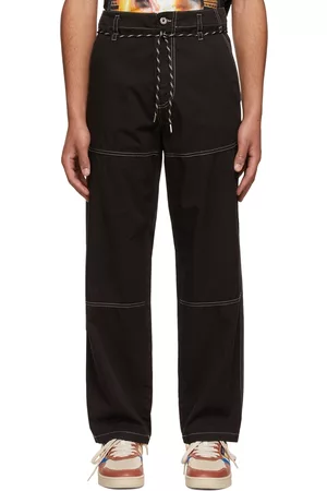 Roberto Cavalli Men Pants - Black Cotton Trousers