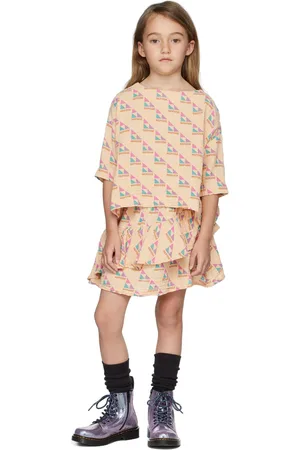 Repose AMS Kids Beige Allover Logo T-Shirt