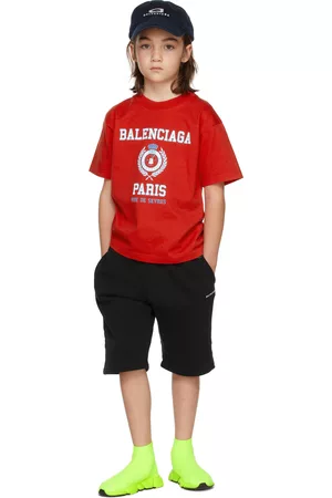 Balenciaga Kids Short Sleeve - Kids Logo T-Shirt