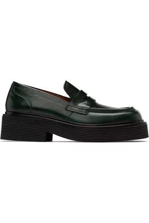 Marni Men Loafers - Green Leather Penny Loafers