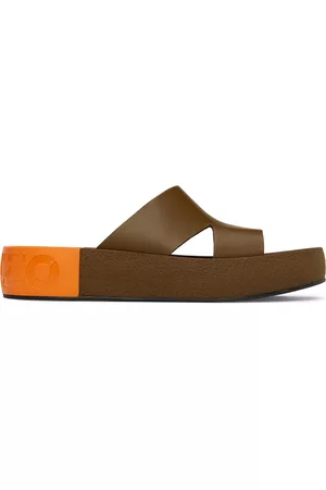 Kenzo Men Sandals - Khaki & Orange yama Leather Sandals