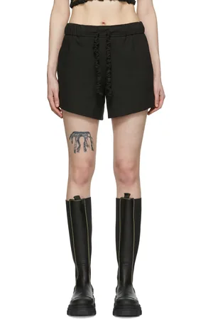 Ganni Black Organic Cotton Shorts