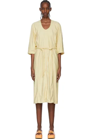 LEMAIRE Beige Cotton Midi Dress
