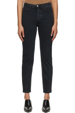 Dagmar Black Devine Straight-Fit Cropped Jeans
