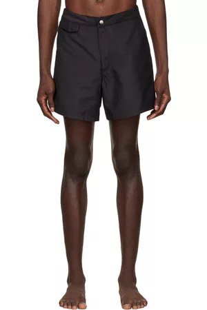 Sunspel Men Swim Shorts - Black Recycled Polyester Swim Shorts