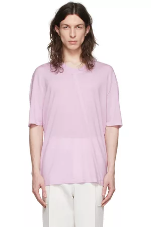 Ermenegildo Zegna Men T-shirts - Pink Wool T-Shirt