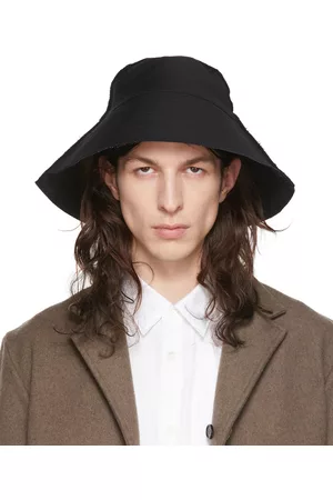 AIREI Men Hats - SSENSE Exclusive Black Denim Bucket Hat