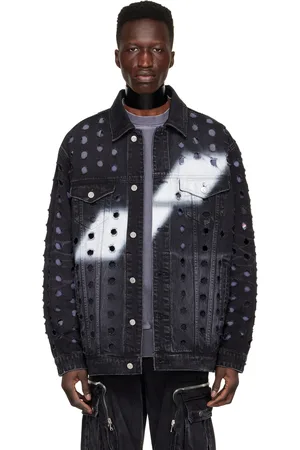 We11 Done Black Logo Denim Jacket
