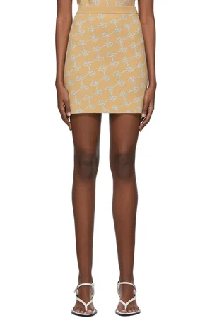 Rokh Beige Viscose Mini Skirt