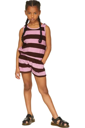 Maed for mini Kids Pink & Brown Cuddly Cuscus Tank Top