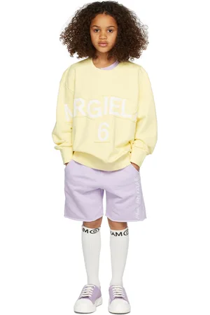 Maison Margiela Kids Yellow Stitch Logo Sweatshirt