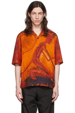Givenchy Men Shirts - Orange Cotton Shirt