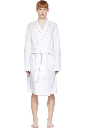 Agnona Men Bathrobes - White Linen Robe