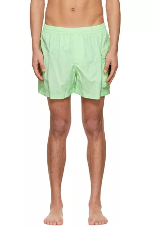 Y-3 Men Swim Shorts - Green Recycled Nylon Swim Shorts