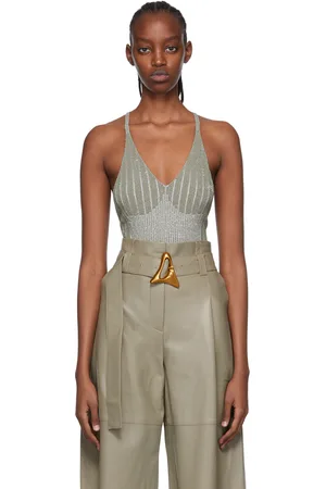 AERON Green Viscose Silver Bodysuit