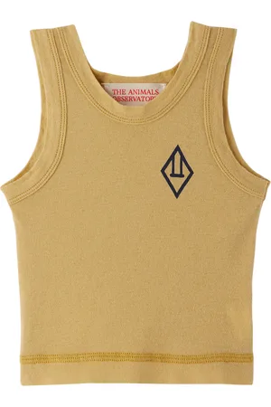 The Animals Observatory Baby Yellow Logo Tank Top
