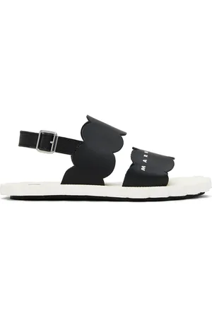 Marni Kids Black Strap Flower Sandals
