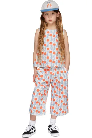 Jelly Mallow Kids Off-White & Orange Dot Candy Tank Top