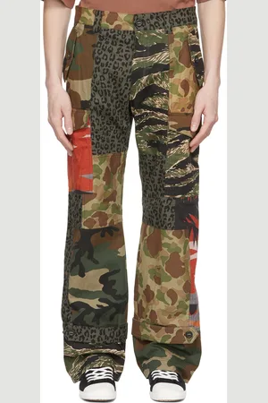 Palm Angels Green Cotton Cargo Pants