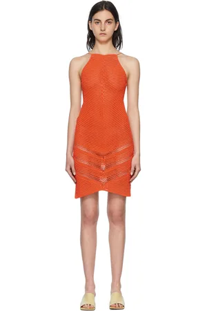 Bottega Veneta Orange Cotton Mini Dress