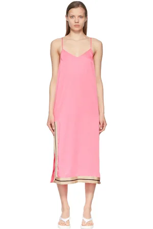 Palm Angels Pink Polyester Midi Dress