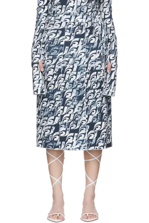 Heste Jente SSENSE Exclusive Navy Polyester Midi Skirt