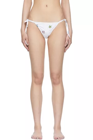 Moschino Women Bikini Bottoms - White Polyester Bikini Bottoms