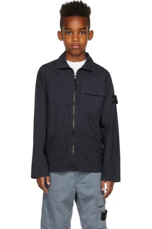 Stone Island Kids Navy Cotton Ripstop Jacket