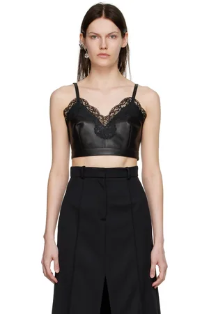 knotted-bow leather corset top, Alexander McQueen