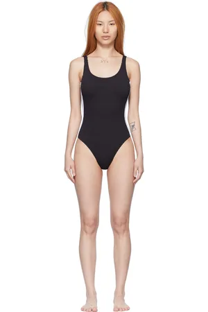 Palm Angels Black Polyester One-Piece Swimsuit