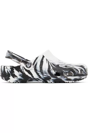 Crocs Men Casual Shoes - Black & White Classic Marbled Clogs