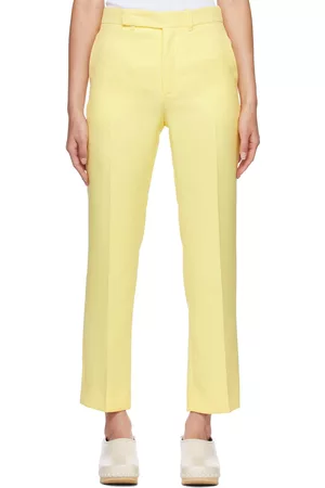 Chloé Women Pants - Yellow Silk Trousers
