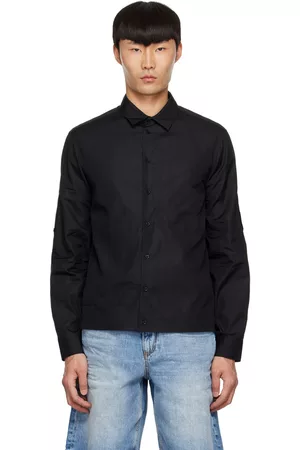 Neil Barrett Men Shirts - Black Workwear Hybrid Shirt