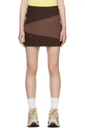 Danielle Cathari Women Mini Skirts - Brown Cotton Mini Skirt