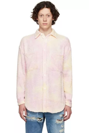 FAITH CONNEXION Men Shirts - Pink & Yellow Cotton Shirt