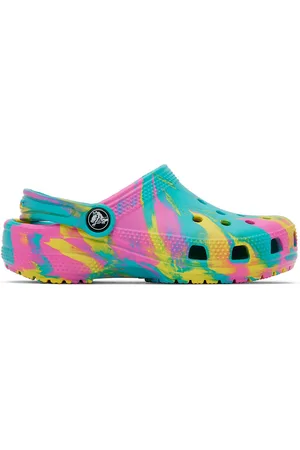 Crocs Kids & Yellow Classic Marbled Sandals