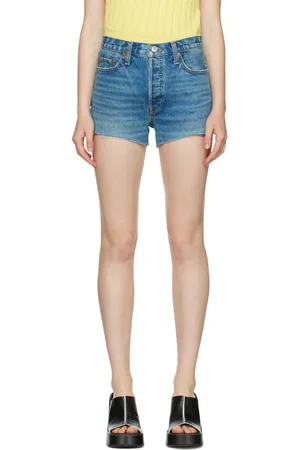 RE/DONE Blue High Rise Shorts