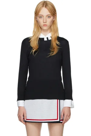 Thom Browne Navy 4-Bar Sweater