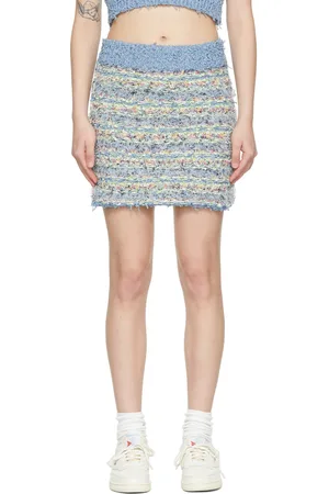 SJYP Blue Cotton Mini Skirt